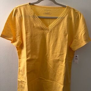 Talbots lace trim cotton T